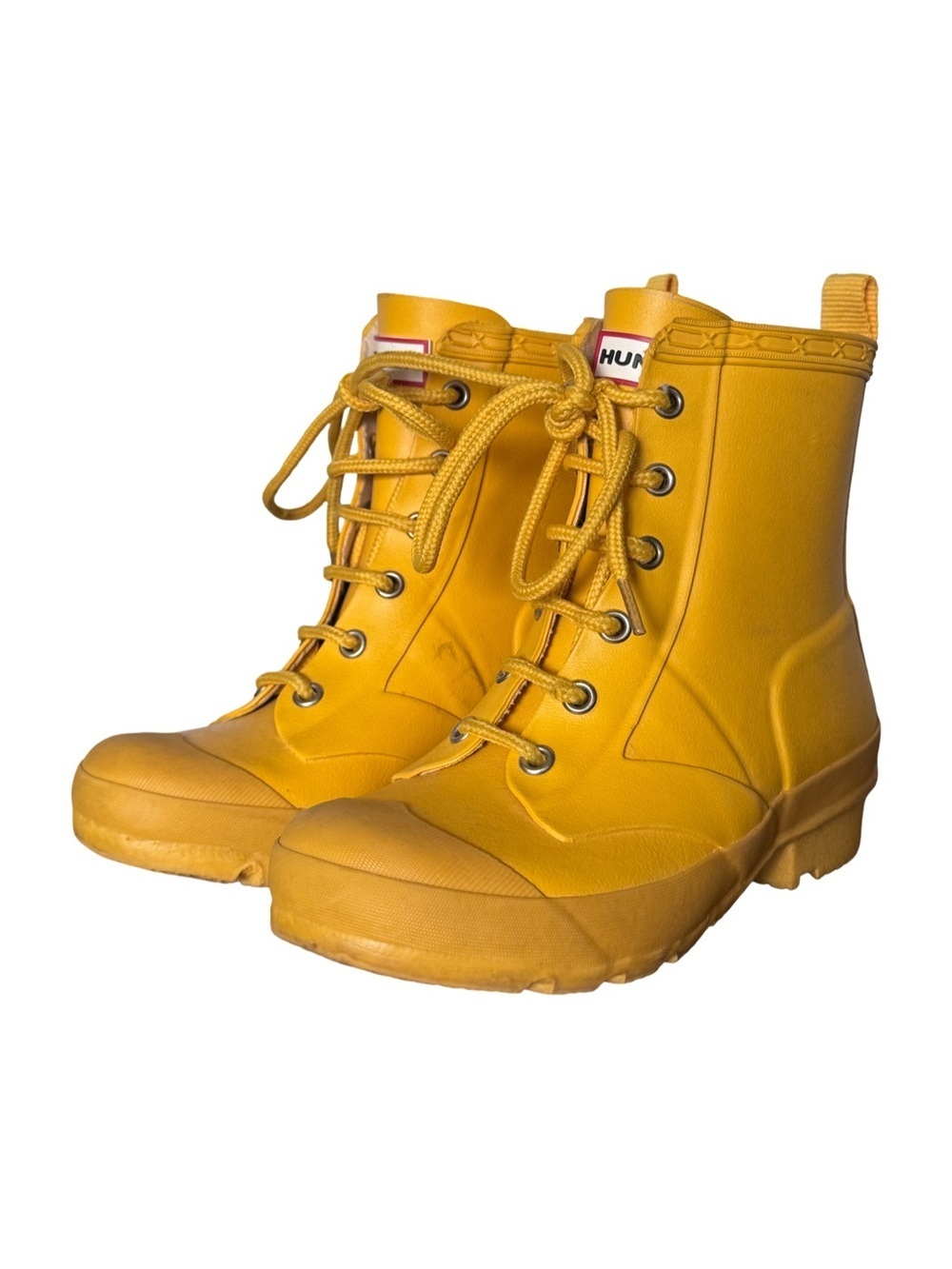 Hunter Yellow Original Play Lace Up Rain Boots Size 1